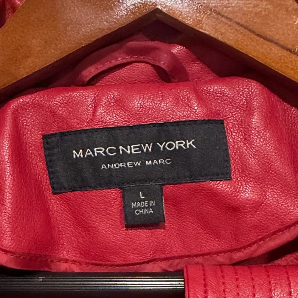 Bagatelle Red Sleeveless Leather Vest - Picture 6 of 9